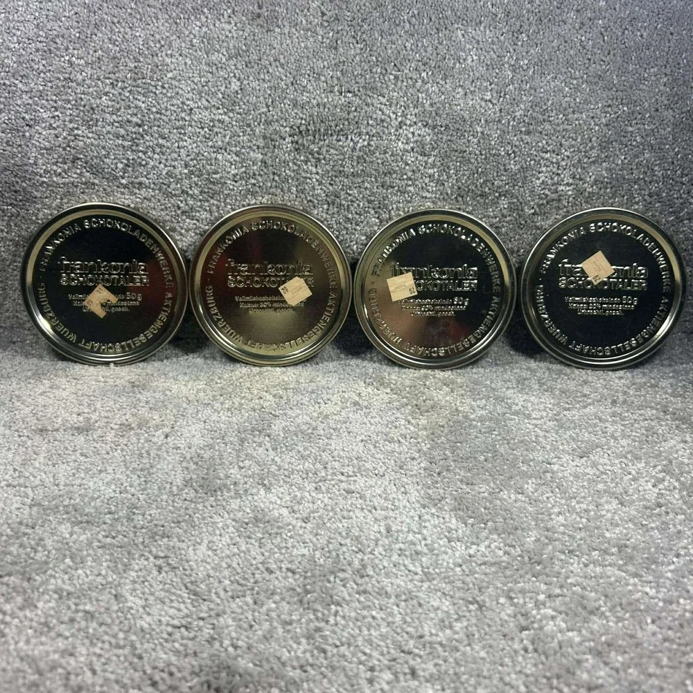 Frankonia‎ Schokotaler Tins Gold German Landmark Souvenir Set of 4 - Empty